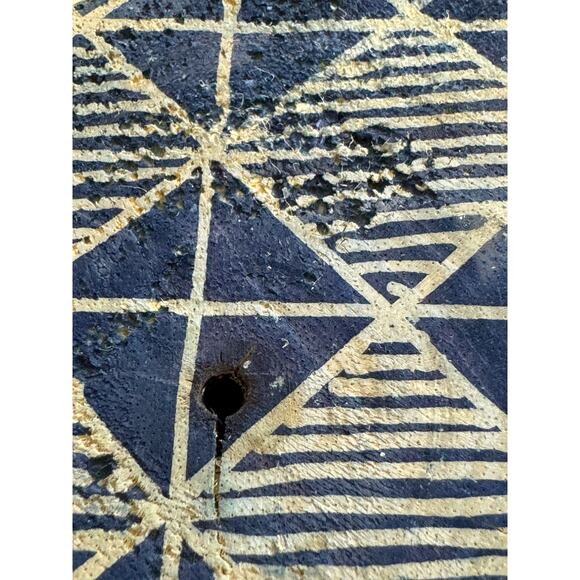 Hand Carved Wood Cat Face Box Covered in Hand Dyed Batik - Picture 14 of 14